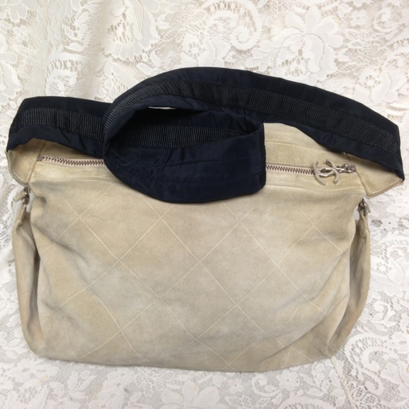 Chanel Khaki Suede Leather Weekend Crossbody - Picture 1 of 14